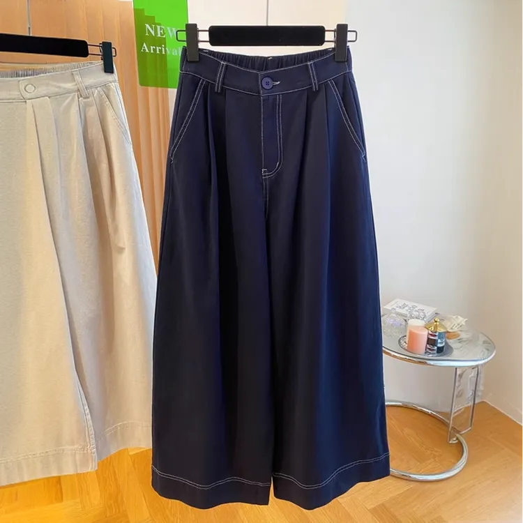 今年流行超好看韩系宽松阔腿休闲裤女春夏工装裤显瘦裤九分阔腿裤
