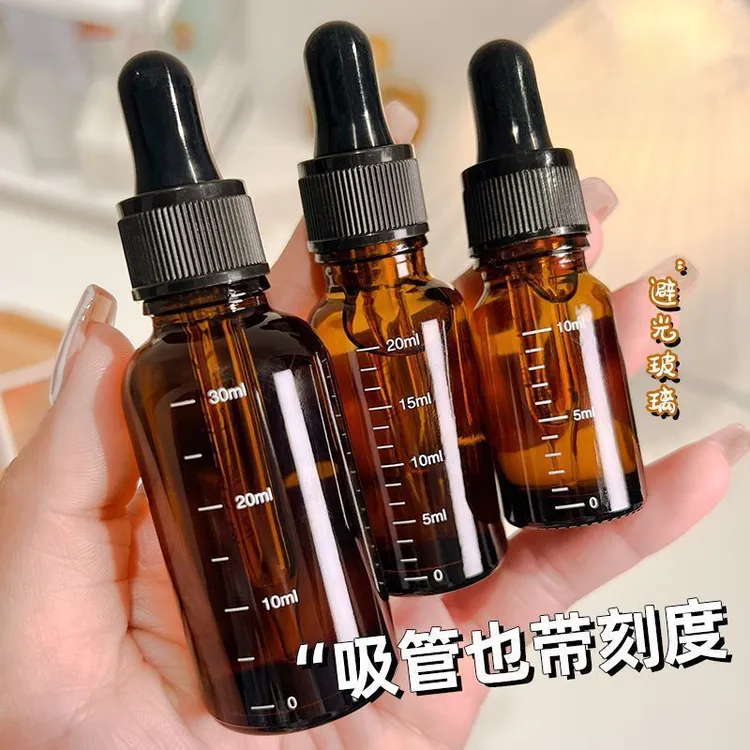 辅食油瓶滴管瓶分装瓶小滴瓶罐精华液空瓶辅食避光玻璃药瓶子