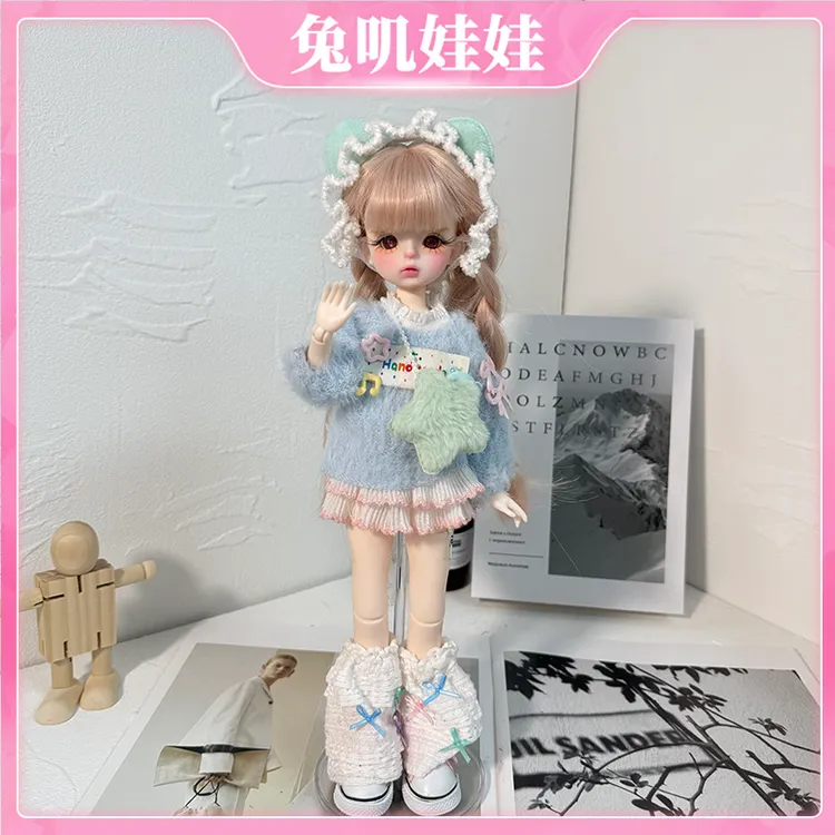 新款6分娃娃手绘改妆芭比娃娃-换装女孩玩具-生日礼物-默认微瑕