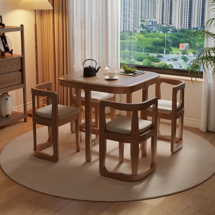 实木茶台休闲茶桌一桌四椅小型家用茶桌椅组合阳台茶几泡茶桌