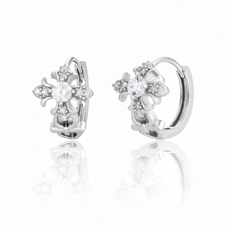 BTSP S925银针十字架复古老钱风vintage耳环