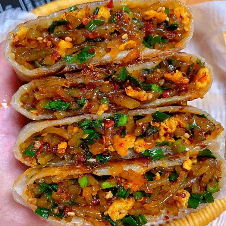 预制馅饼粉丝肉沫半成品早餐鲜香美味大号薄皮酥皮手工速食韭菜饼