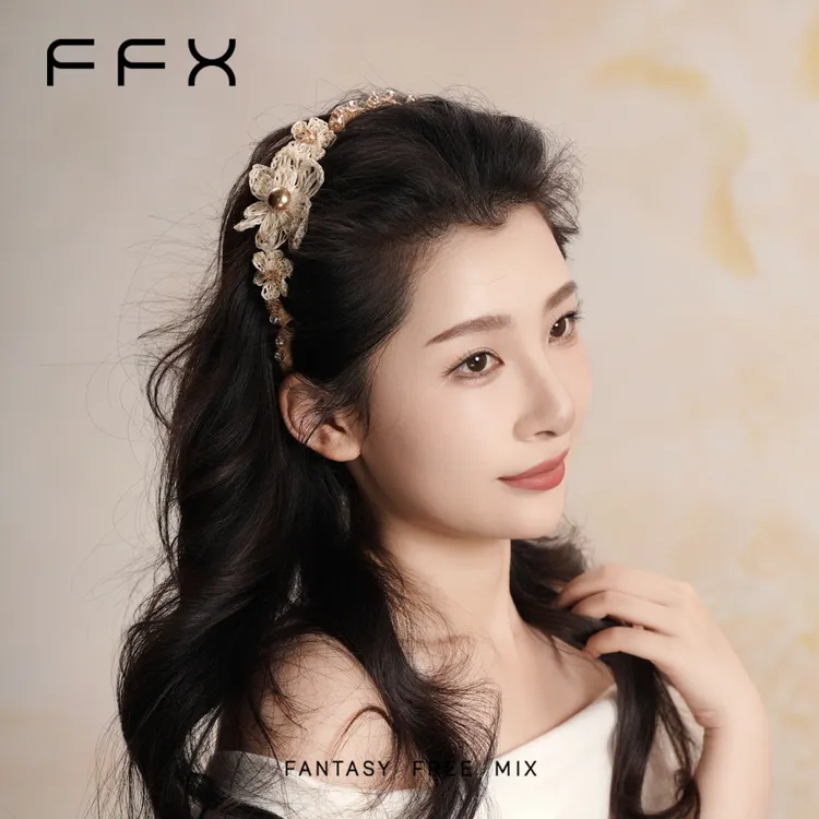 弗弗西FFX【南法花田】手钩拉菲草花朵时尚南法草编发箍