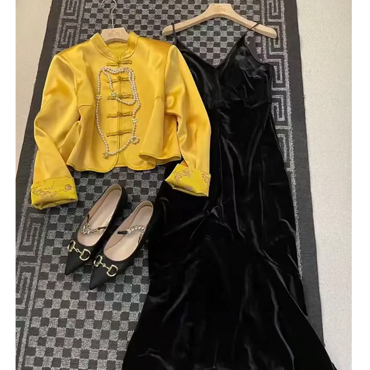 新中式女装感禅意轻奢唐装设计感裙子套装女秋季2025新款风感波粒