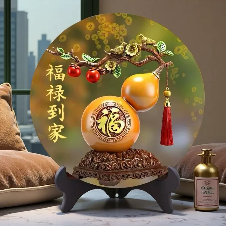 客厅玄关电视柜装饰品福禄到家摆件相框餐厅办公室桌面摆台葫芦