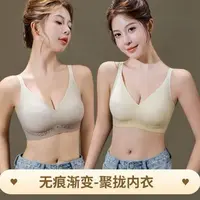 内玉2403 浅变色 文胸中薄款三排四扣 无钢圈 无痕聚拢小胸高弹力
