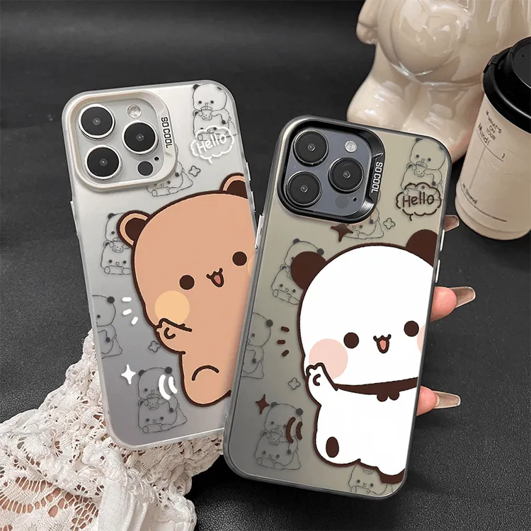 可爱一二布布情侣彩银手机壳适用于苹果一加华为vivo小米OPPO红米