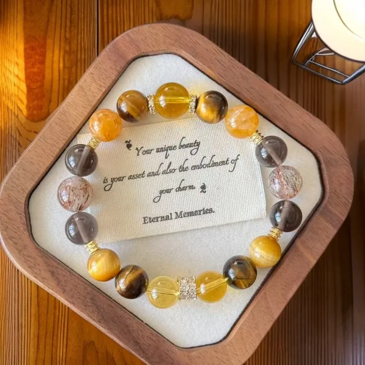 【金霸大综合】爆闪耀黄水晶  金虎眼石黄虎眼石diy设计原创手链