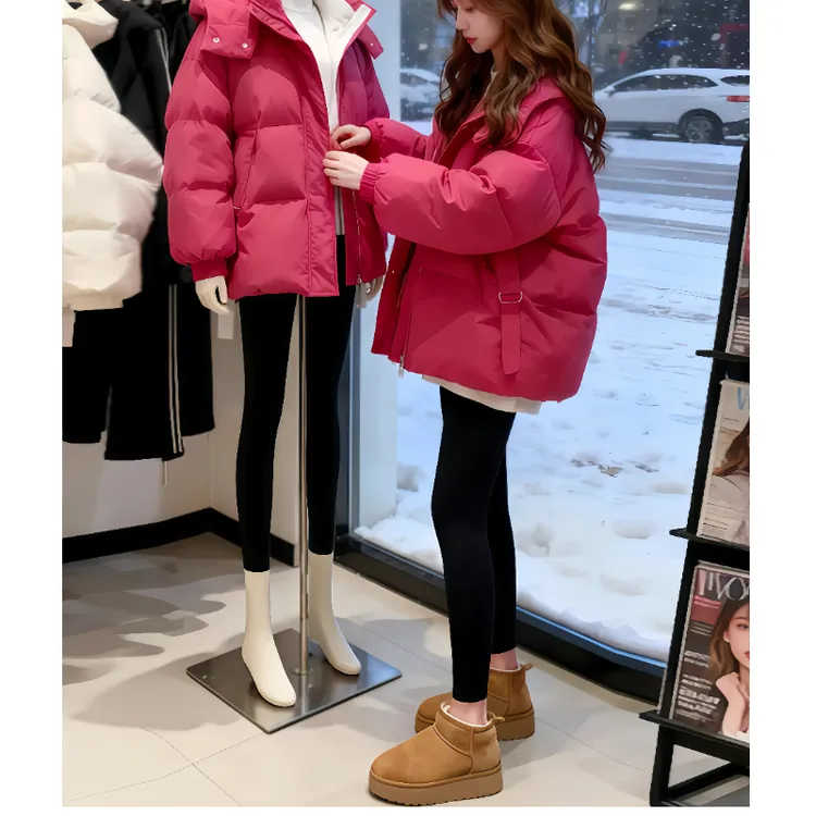 5020秋冬季新款韩版气质显白亮色保暖宽松棉服外套女加厚棉衣袄