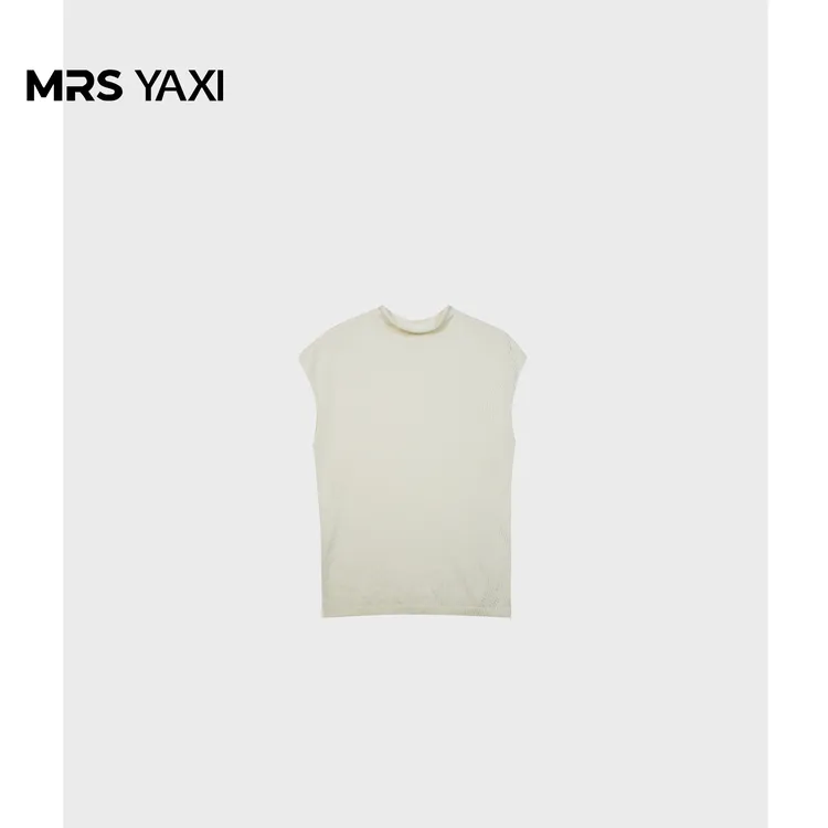 Mrsyaxi小高领飞袖三醋酸短款T恤YX5041906