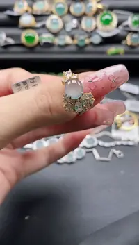 【闪购商品】翡翠戒指银S925镶嵌11111