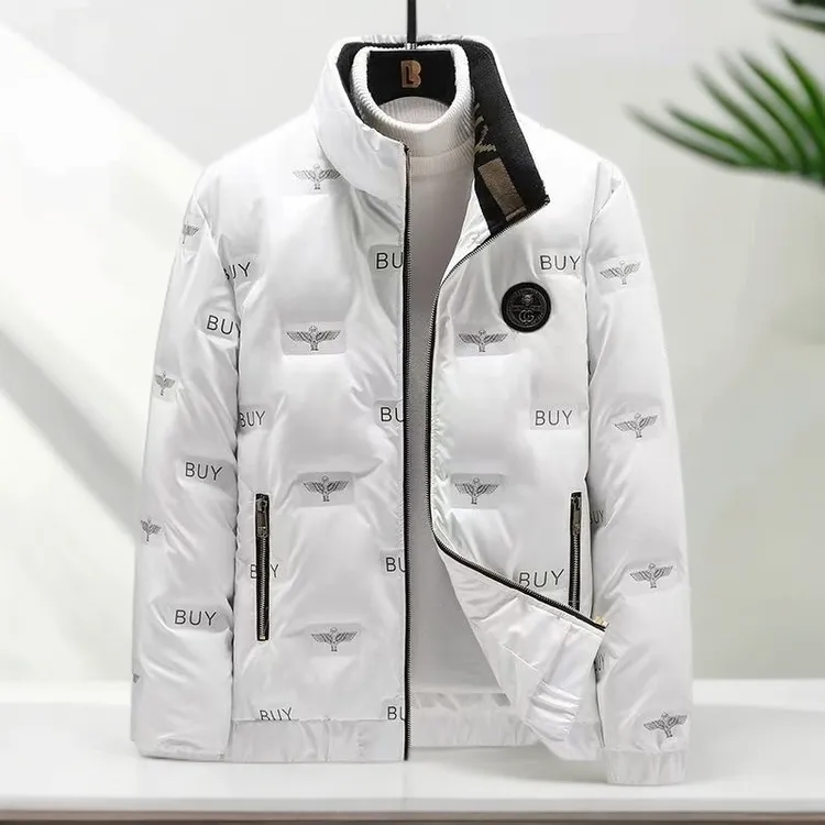 外套男士羽绒服时尚潮流保暖立领男装短款休闲百搭青年修身轻薄