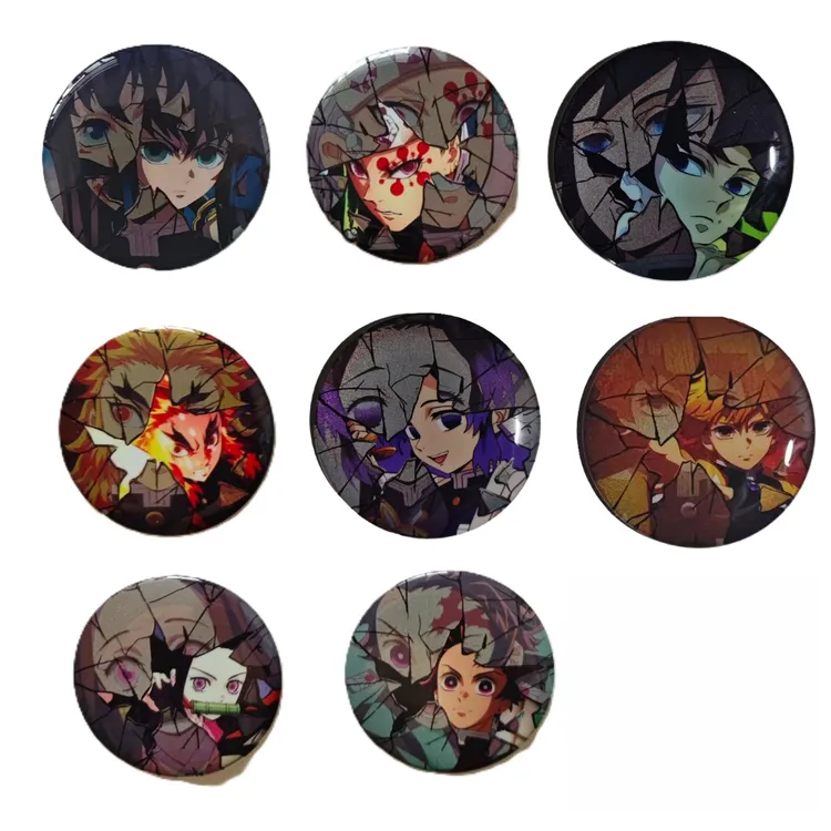 鬼灭之刃破碎感吧唧徽章动漫吧唧谷子挂件周边反光帅气自制商品图