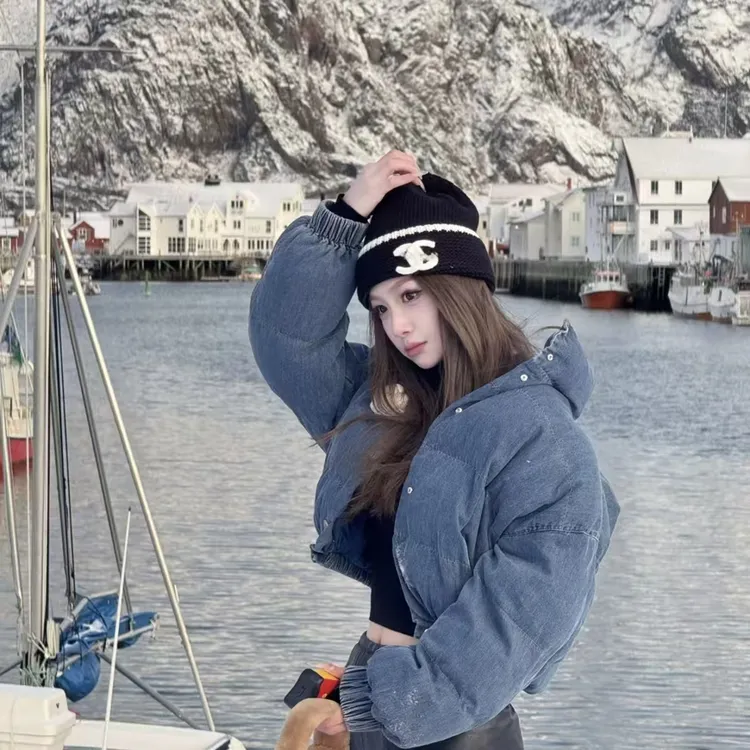 重磅欧美ins帽子香风双C针织秋冬字母百搭冷帽保暖冷帽毛线帽时尚