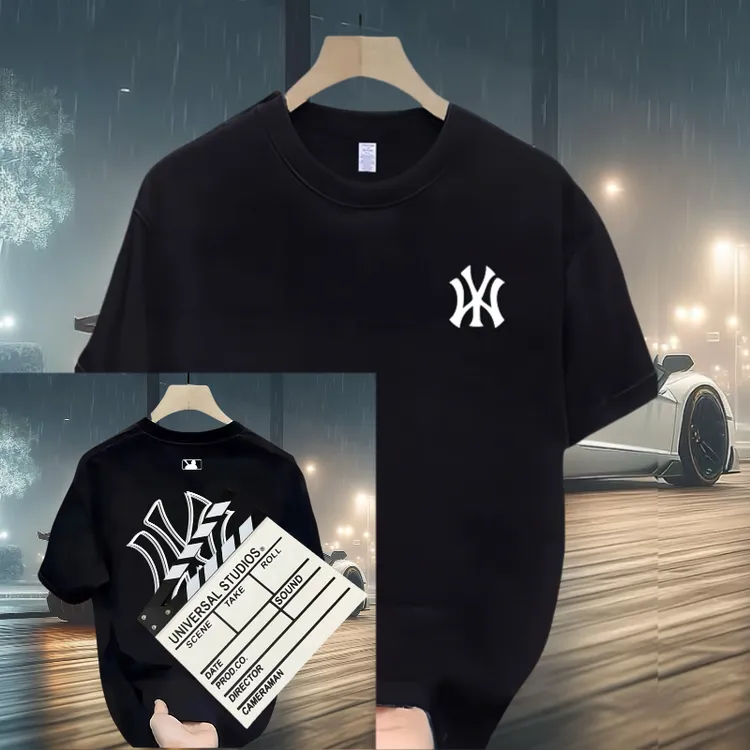 新款男T恤潮流半袖情侣运动夏季休闲时尚百搭宽松圆领印花短袖衫