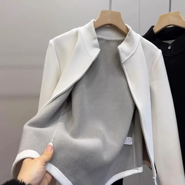 石墨烯小蛮腰保暖外套女加绒加厚打底衫冲锋衣内胆内搭运动上衣