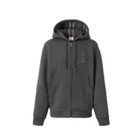 【香港阿驰专属】Burberry博柏利 字母Logo刺绣长袖连帽卫衣 男款 深灰色80618551