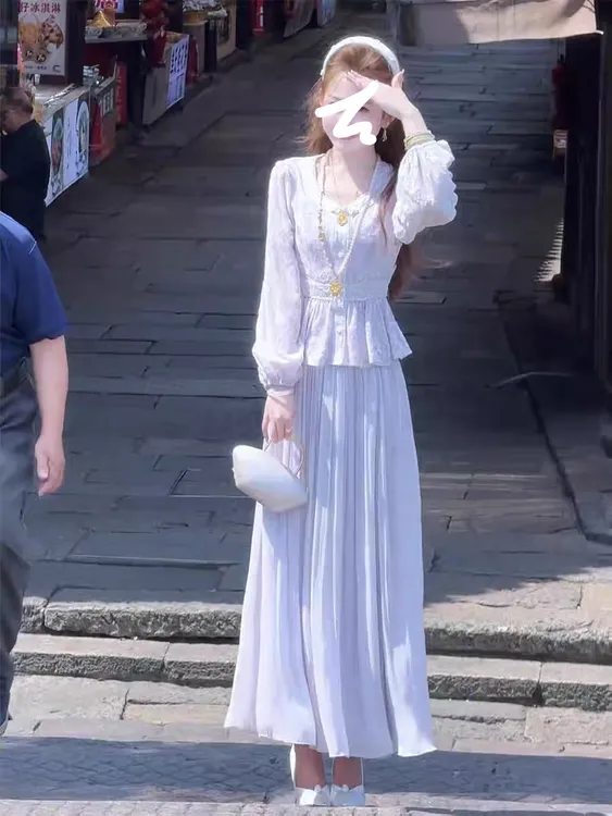 千金穿搭丝绒温柔绝美巨好看两件2025新中式清冷贵气感国风套装秋