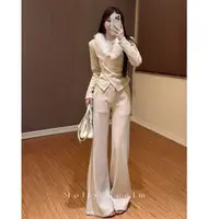 Molly定制”冬日恋人“静奢慵懒极简风气质环保毛显瘦套装MK86070