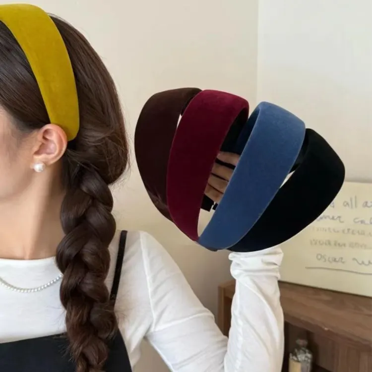 漫寇 F 韩系加宽加厚丝绒宽边发箍