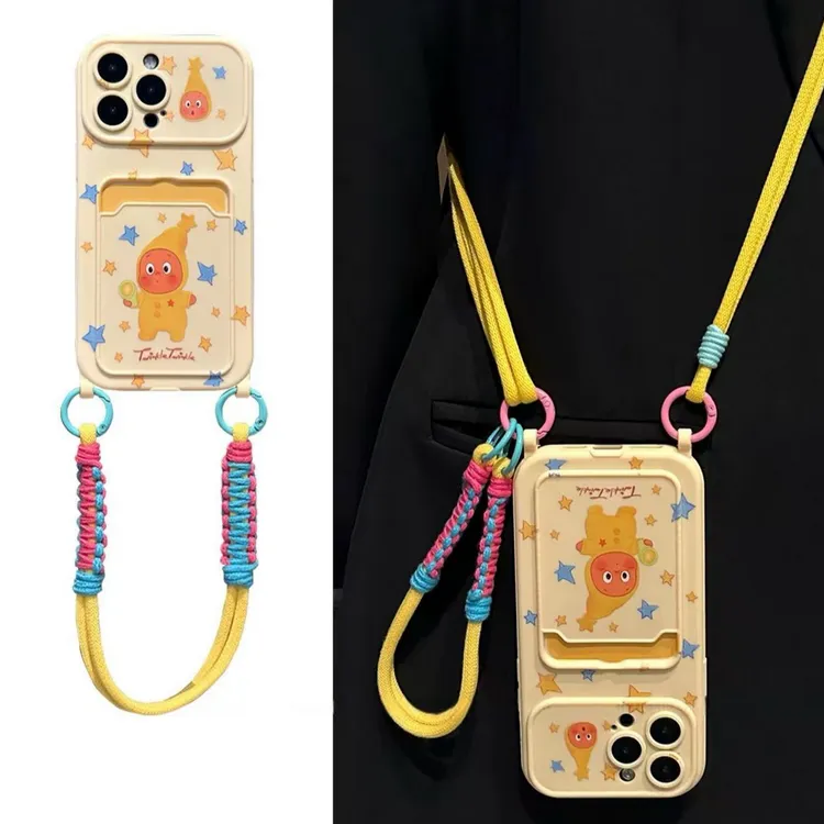 夏日可爱拿手电筒星星人卡包适用苹果17pro手机壳iphone16pro新15