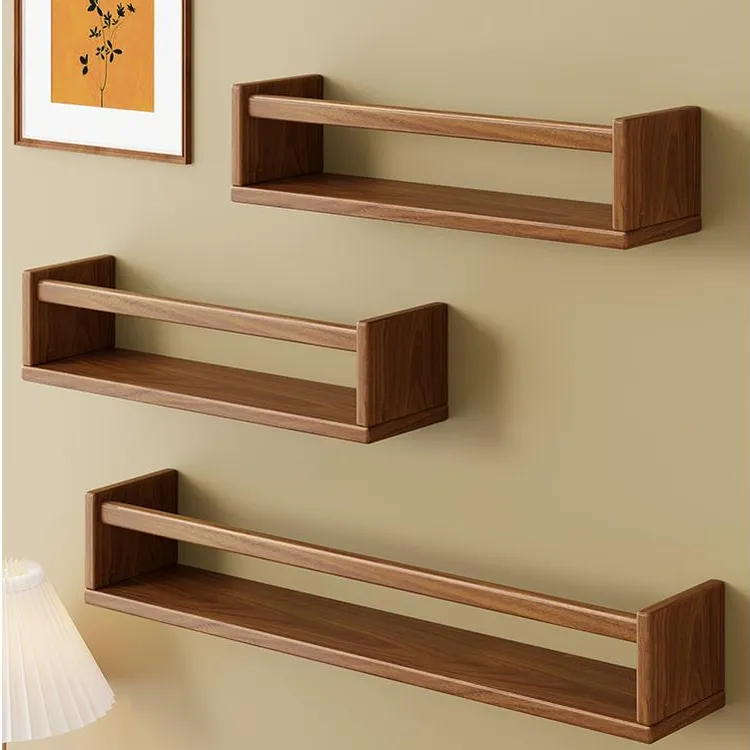 实木墙上置物架书报架杂志整理架客厅壁挂书架墙面简约装饰收纳架