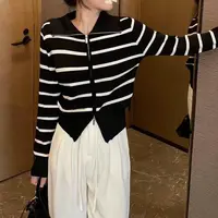 653#新款开衫条纹长袖洋气时尚百搭针织衫5