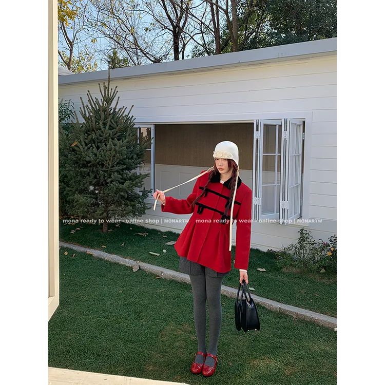 【MONARTW】MONARTW100羊毛双面呢外套短裤O125A20122