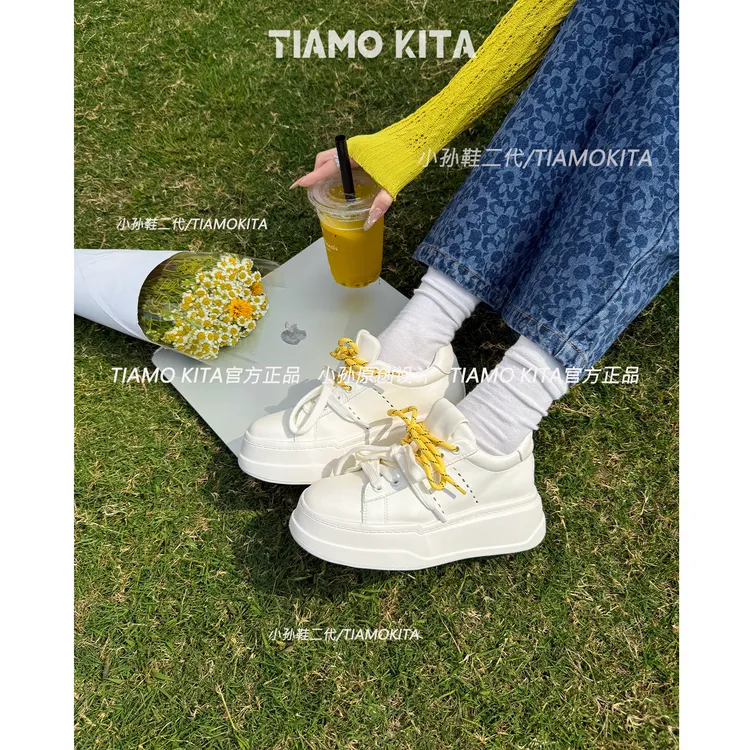 【KITA 7cm~miμ系双鞋带】四季款双版本2026春节新款小白鞋2129G商品图
