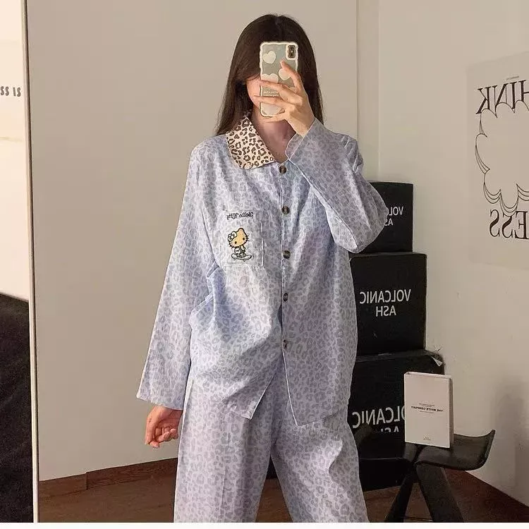 【嘉凡传媒】维妮芳-ins风豹纹拼接居家感家居服MB75303