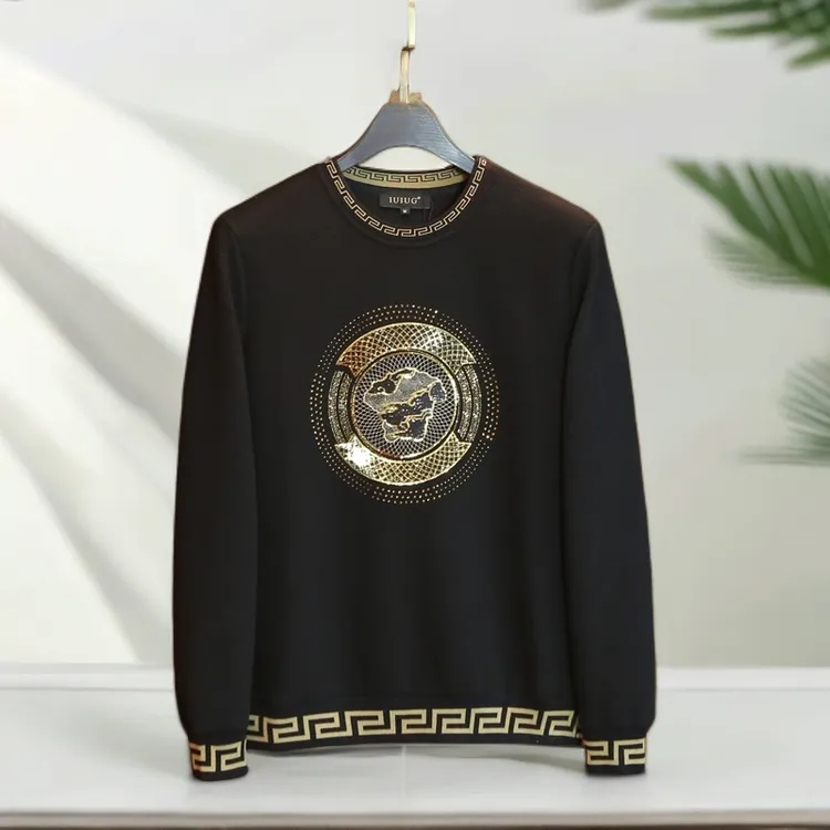 Mandsibil曼德西比利秋冬季新款套头卫衣男士刺绣长袖t恤男打底衫