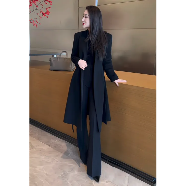 JIA SHI羊毛V领大衣冬季显瘦百搭简约轻奢高级气质高定女士-WD037