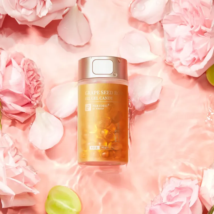 PERIDEO葡萄籽玫瑰胶囊玫瑰油60粒凝胶糖果正品玫瑰花糖果kapsul