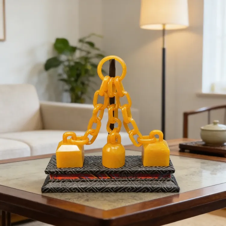 寿山石雕家居装饰品工艺品摆件纯手工雕刻三连章三链章三联章玉玺