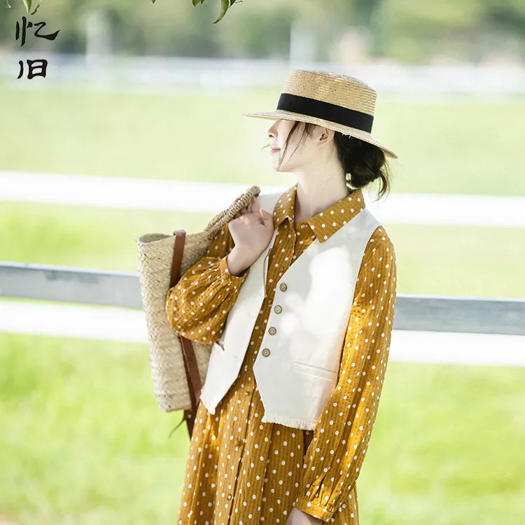 【田园午后】2025新款流苏马甲外套女单排扣无袖百搭短款坎肩