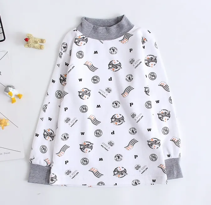 3-17岁儿童纯棉秋衣男童女童中大童宝宝全棉单件上衣打底衫秋衣裤