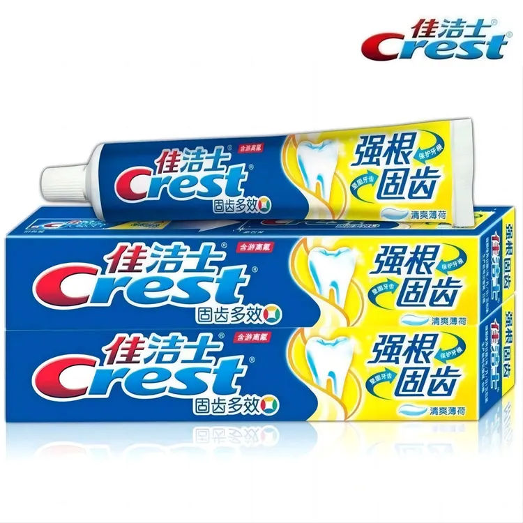Crest/佳洁士2支*140g牙膏强根固齿去渍清洁薄荷口气清新清爽家庭