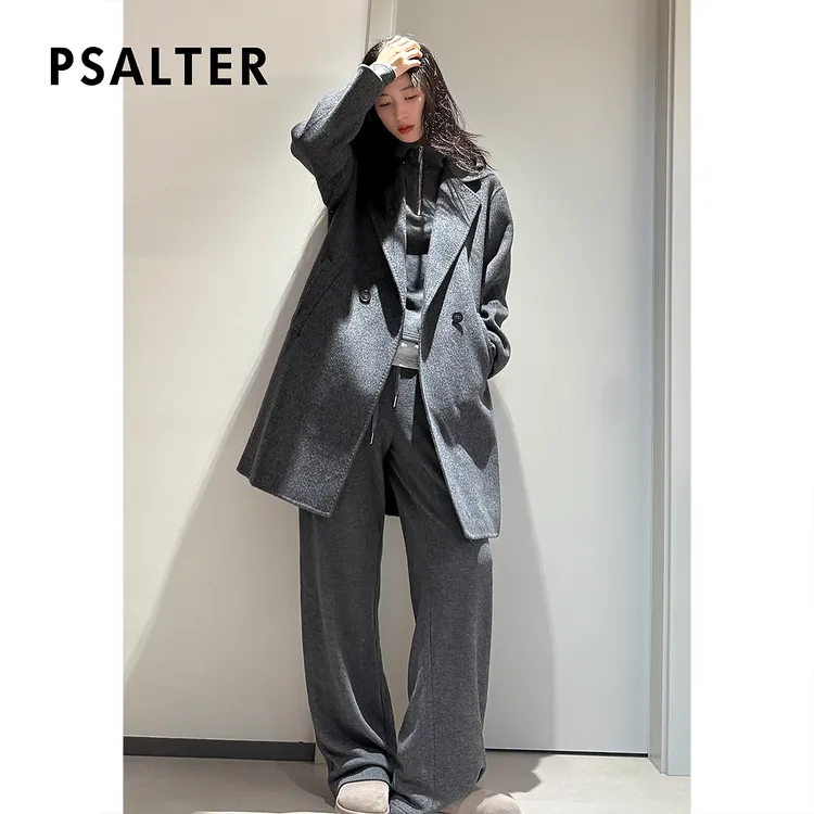 【周雨彤同款】诗篇专选100%绵羊毛简约双面呢大衣冬季毛呢出游服装
