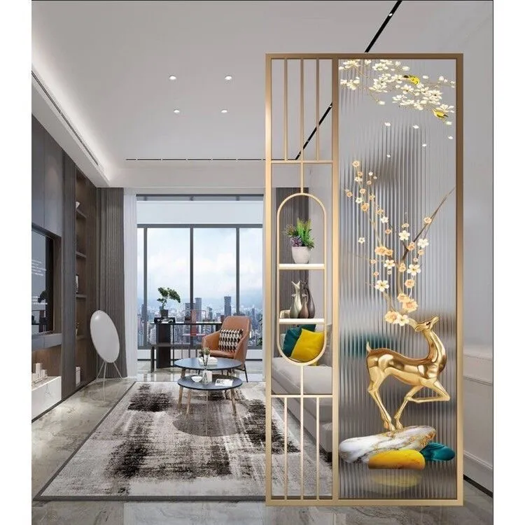 铁艺入户新款和风装饰长虹玄关半卫生间玻璃2025屏风客厅半墙隔断