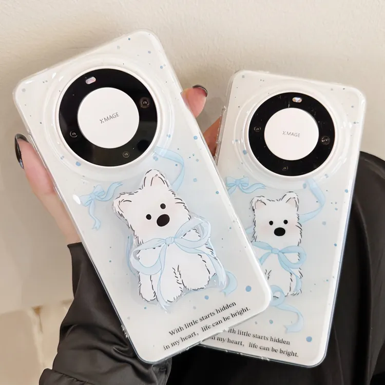 蝴蝶结狗狗硅胶高级感适用华为mate60pro+手机壳40P防摔50女款P60