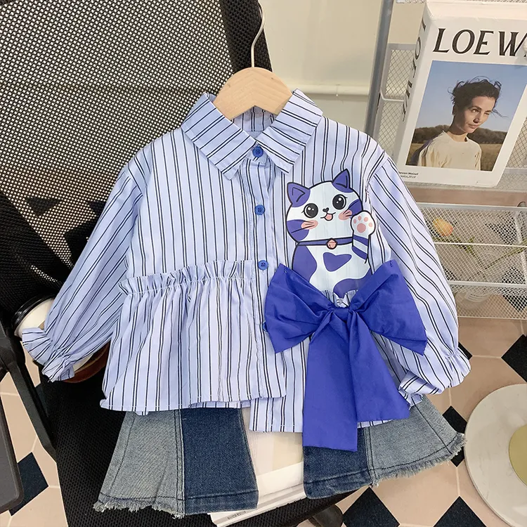【米家原创】女童衬衫秋装2025新款洋气卡通上衣长袖衬衣百搭秋季