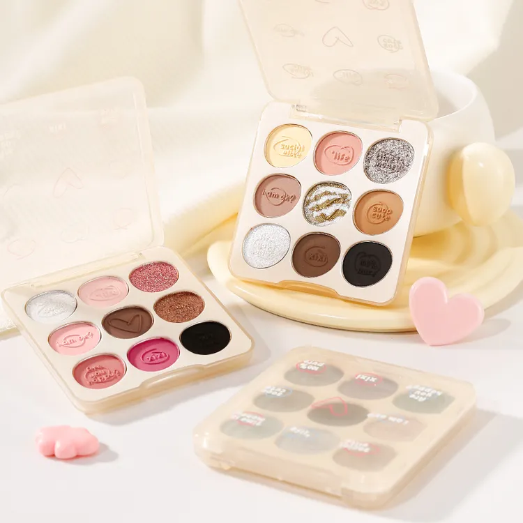 xixi九色眼影盘细腻一体盘学生显色哑光ins风细闪亮闪大地色D-670