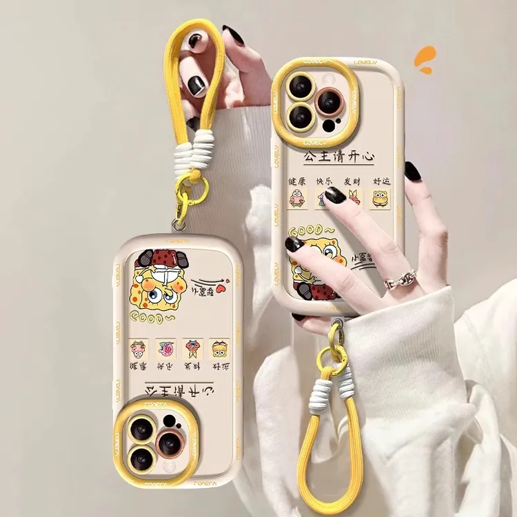 适用苹果16promax手机壳新女款iPhone15公主请开心14创意17带挂绳