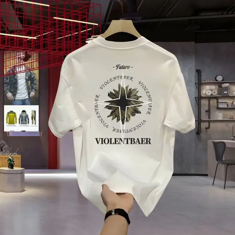 美式痞帅重磅短袖T恤青年男女款夏季新款ins潮牌街头宽松圆领上衣