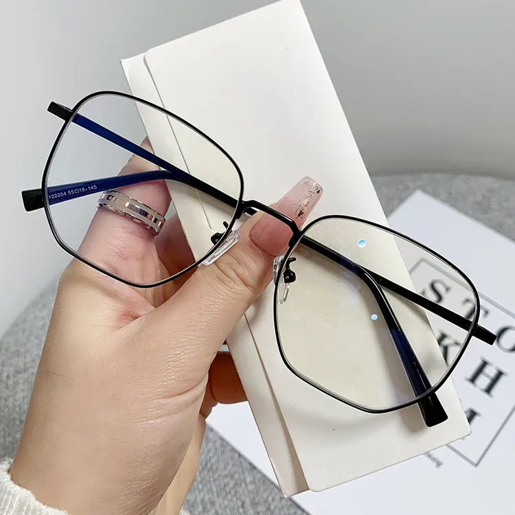近视眼镜框男款超轻防蓝光方框大框显脸小可配度数银色显瘦眼睛女