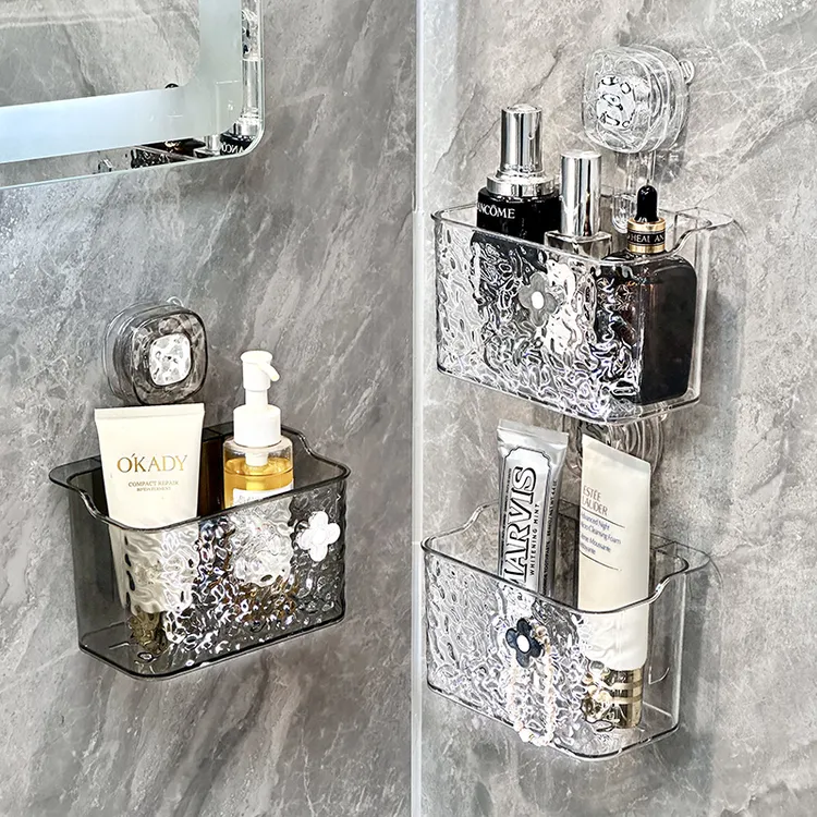 【半岛良品】吸盘式置物架废弃洗脸巾收纳盒卫生间壁挂式免打孔挂篮