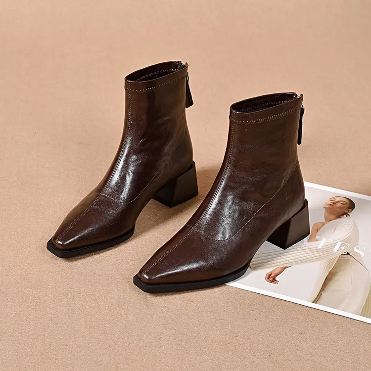 女鞋平底显脚小马丁靴女2025新款切尔西短靴英伦风真皮瘦瘦靴棉靴