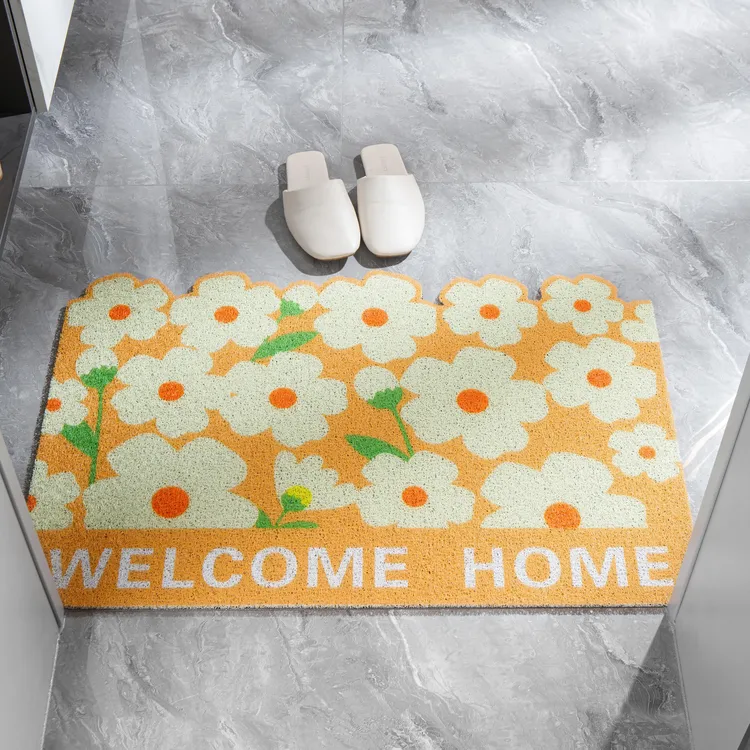 花卉丝圈入户门地垫门口玄关耐脏防滑脚垫刮泥蹭土进门地毯可裁剪