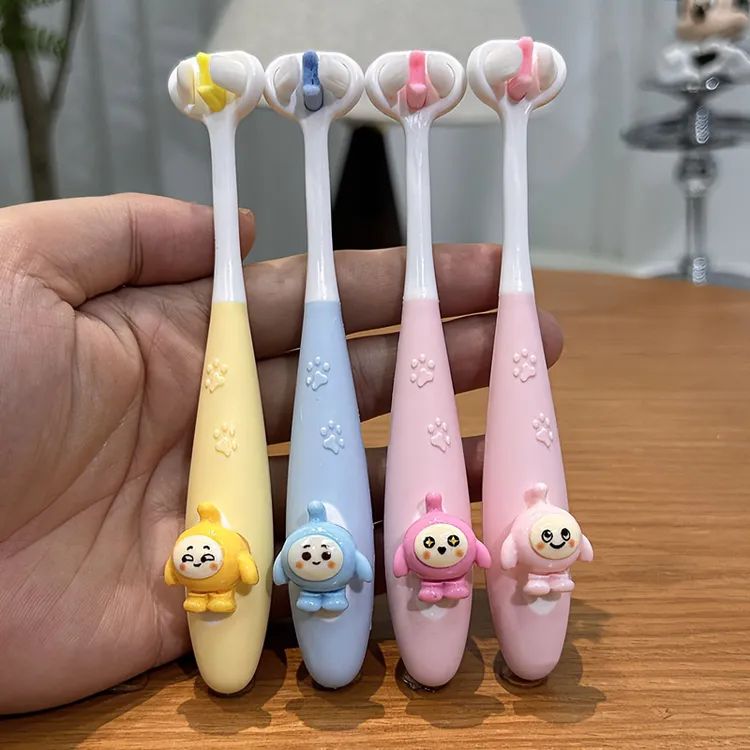 儿童三面牙刷软毛0-3到6-12岁以上宝宝小孩子u型3d牙刷换牙乳牙刷