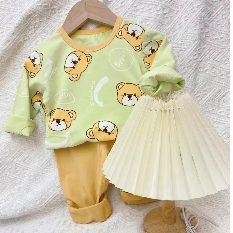 男女童秋冬舒绒中领卡通纯棉套装新疆长绒棉校服神器保暖内衣套装
